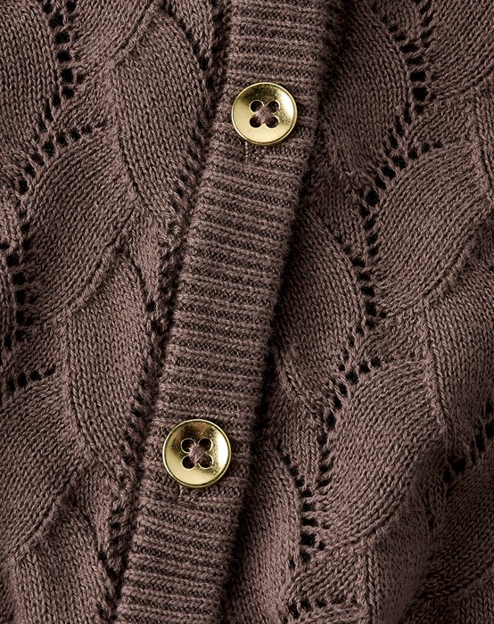 NBFNajsa LS Strik Cardigan - Peppercorn 